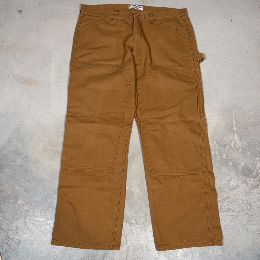 2005 Levi Strauss Signature Workwear Fit Double Knee Carpenter Pants Brown 42x30